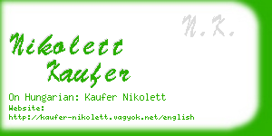 nikolett kaufer business card